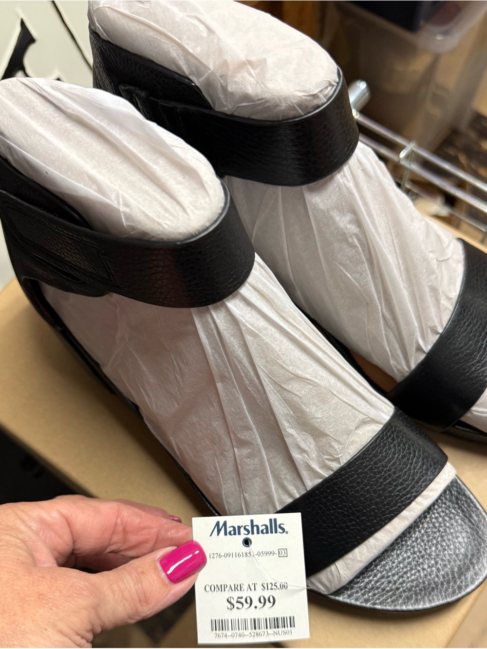 Black Open-Toe Ankle-Strap Leather Sandals NWT, 9.5